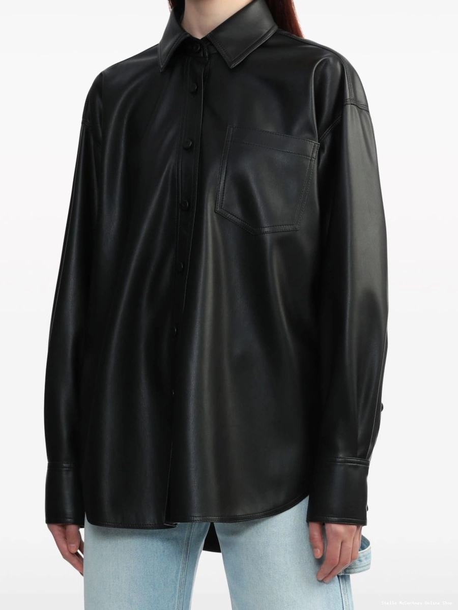 Cheap shirt faux-leather McCartney chest-pocket Stella Women 0629